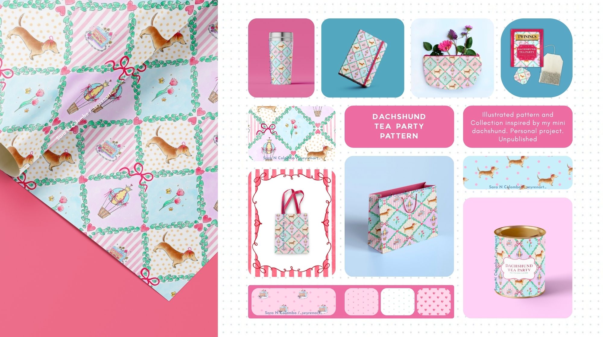 Dachshund Tea Party PATTERN